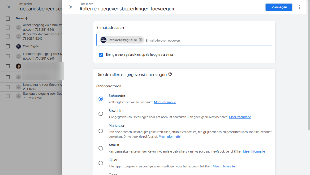 Vul ons adres in en kies 